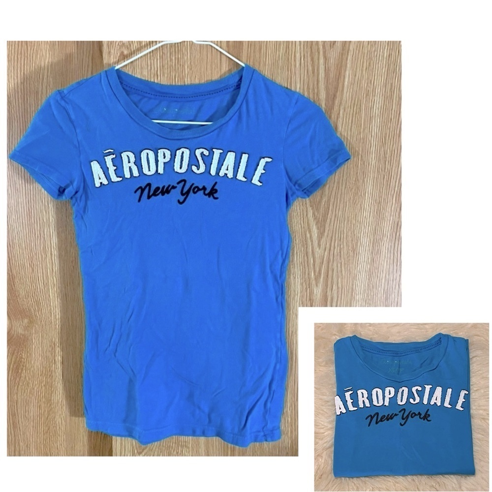 Teal Aeropostale Logo Crew Tee Top